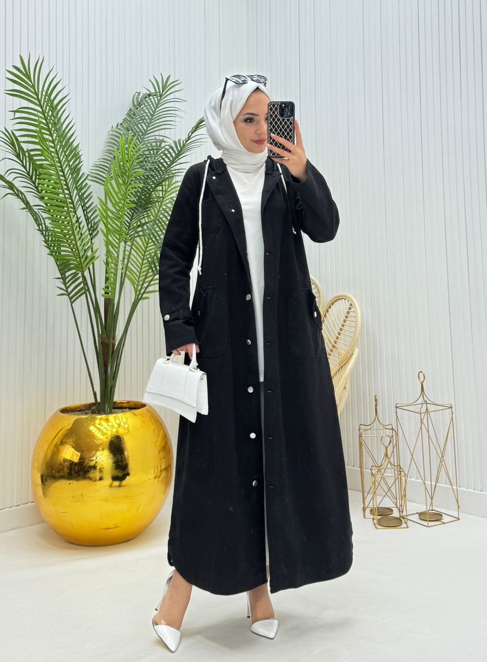 Mahinur Tesettür Kot Kap Siyah Siyah