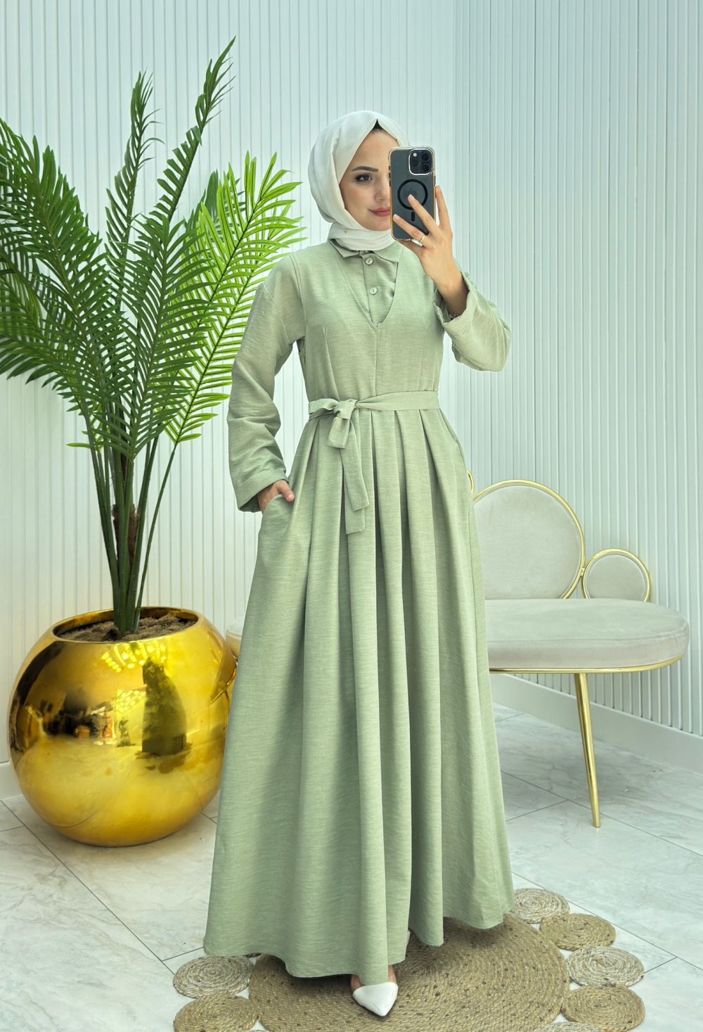 Mehtap Tesettür Jile Yeşil Yeşil