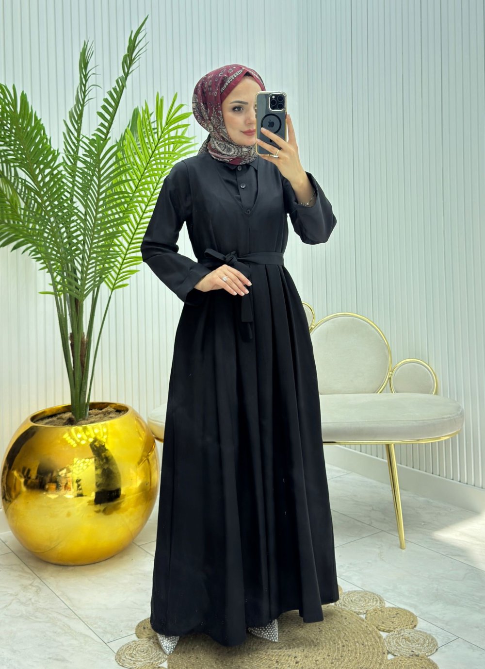 Mehtap Tesettür Jile Siyah Siyah