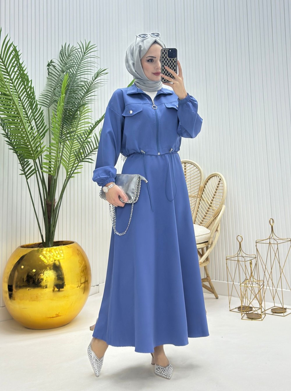 Mini Tesettür Takım İndigo  İndigo