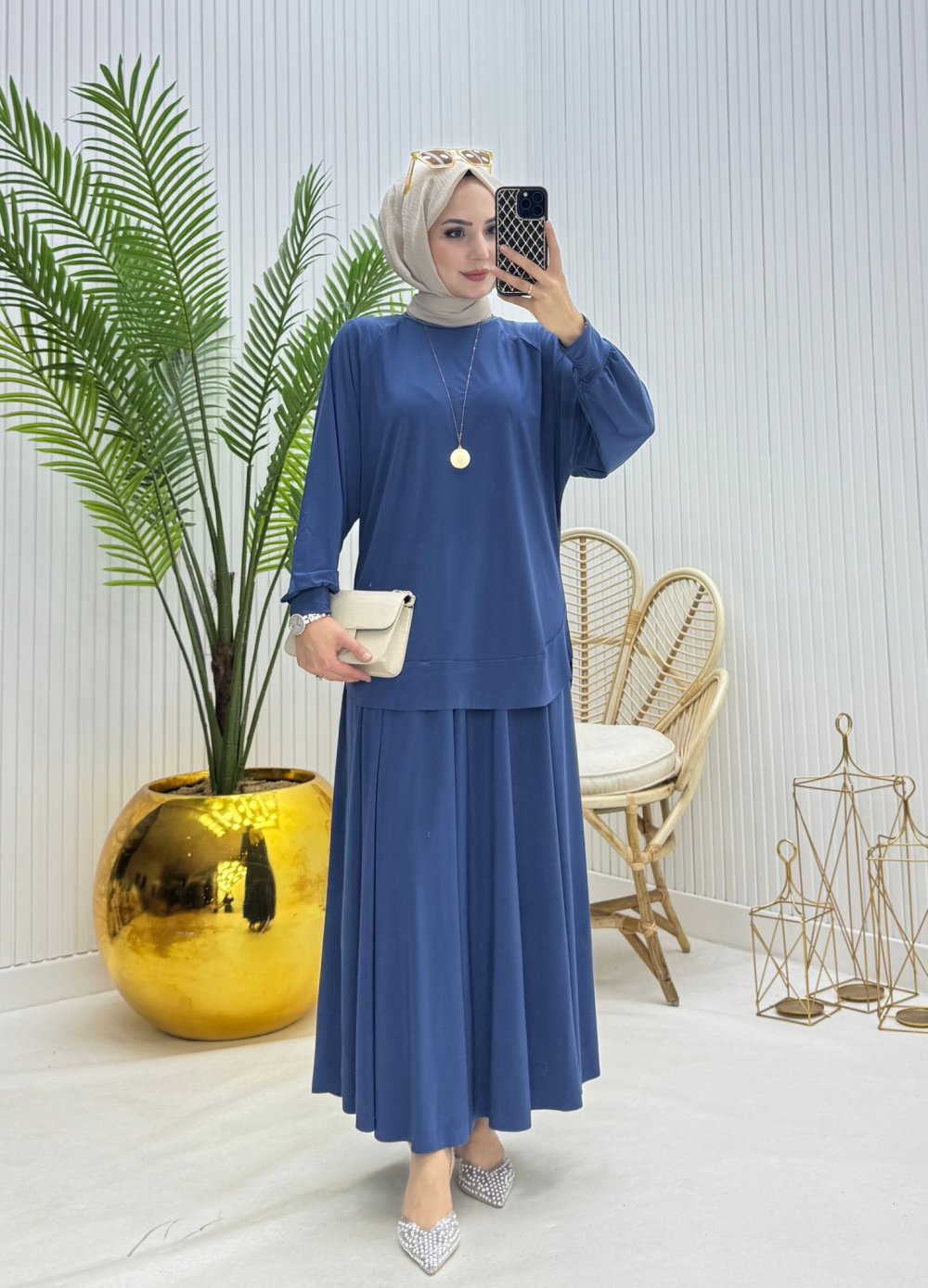 Müjgan Tesettür Takım İndigo İndigo