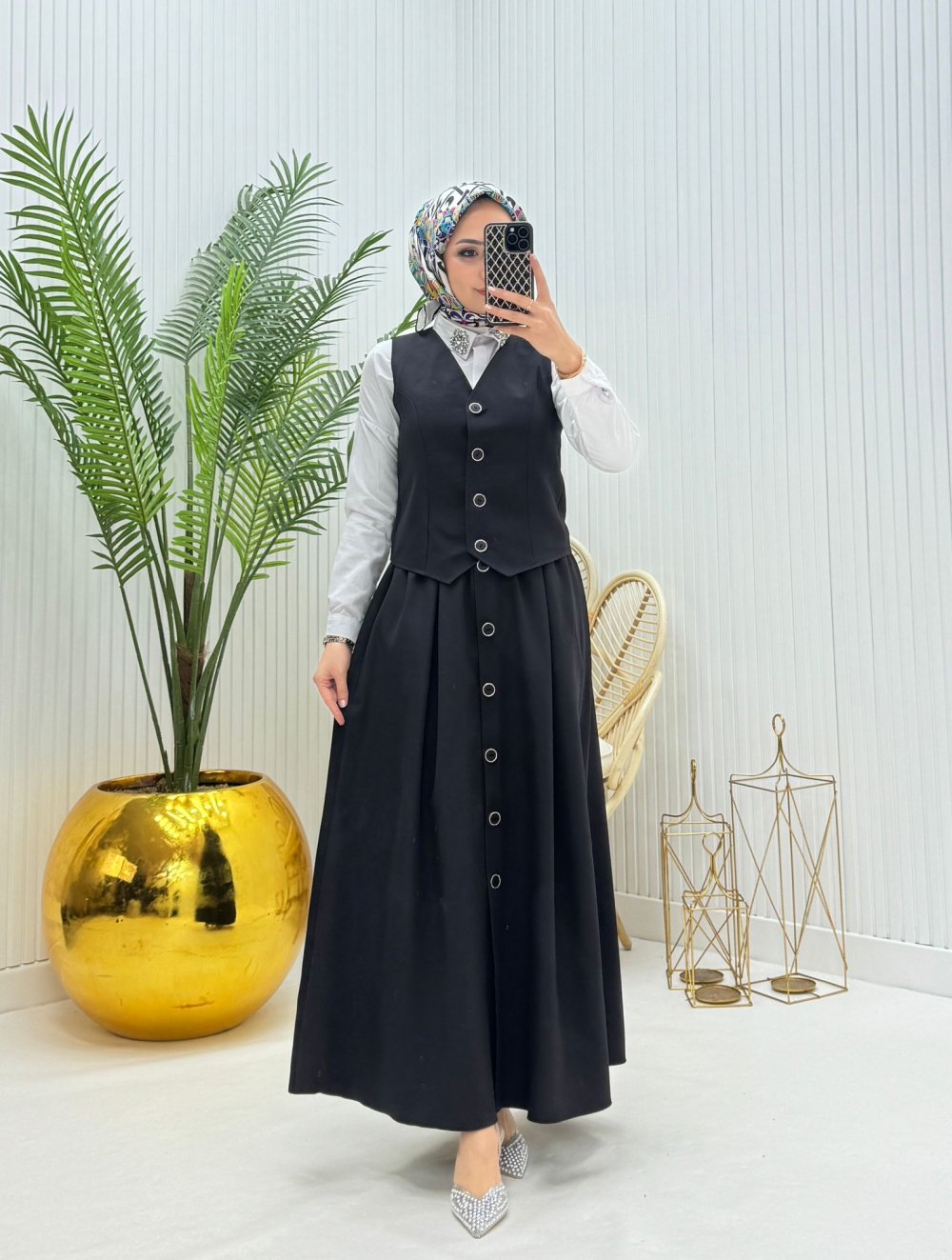 Nehir Tesettür Takım Siyah  Siyah