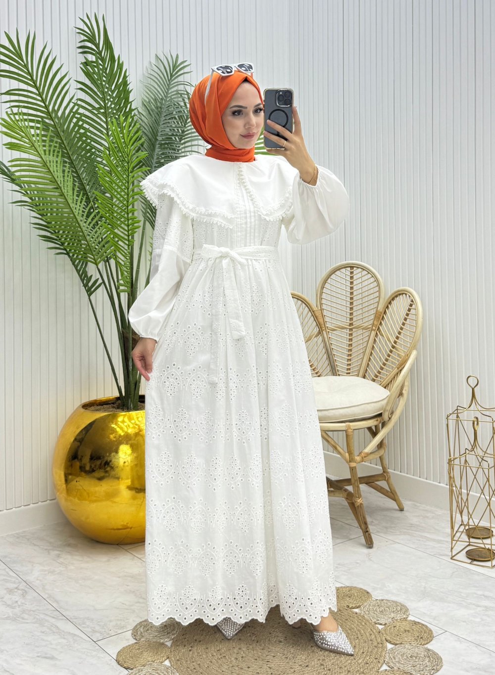 Paris Elbise Beyaz Beyaz