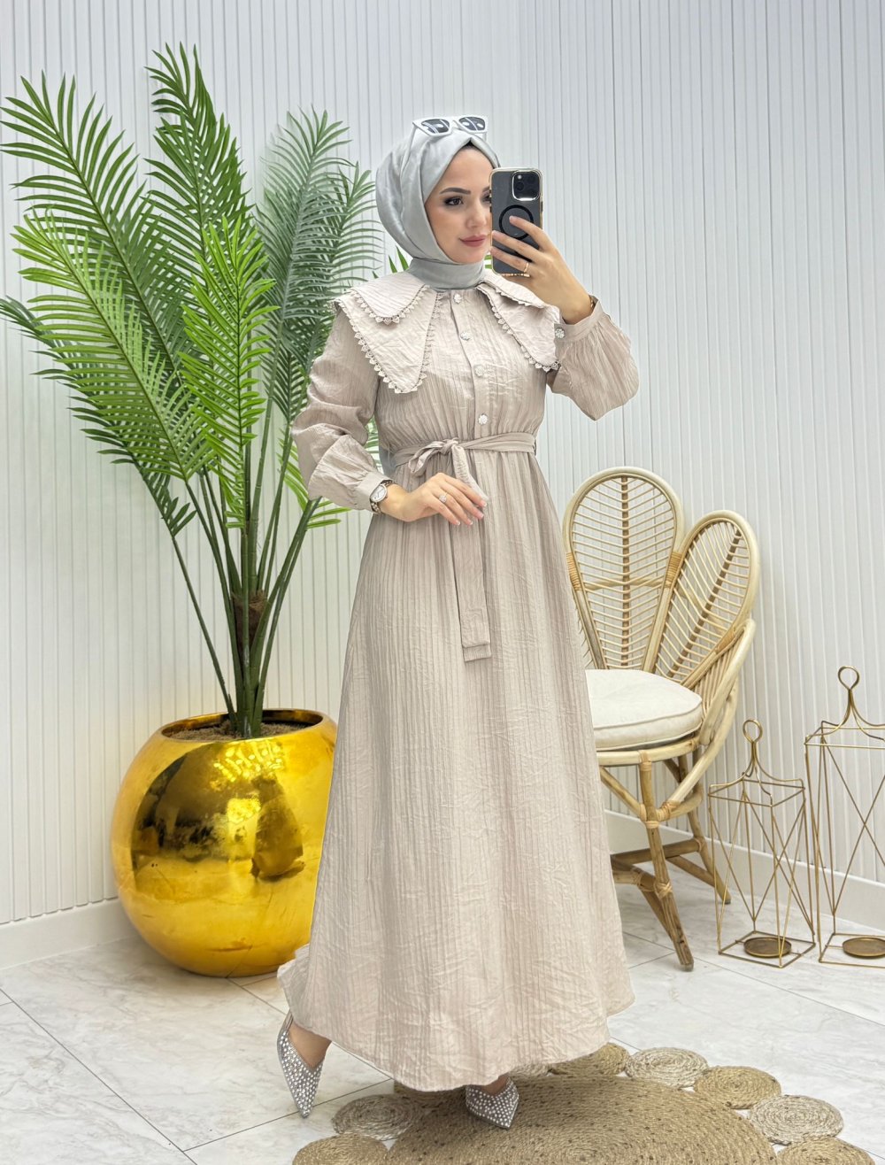 Rana Tesettür Elbise Taş Taş