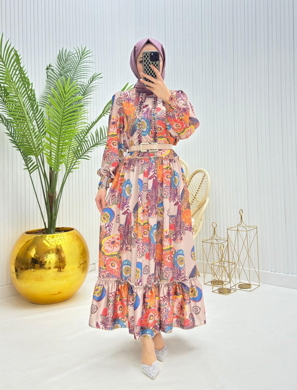 Şeker Tesettür Elbise Taş Taş