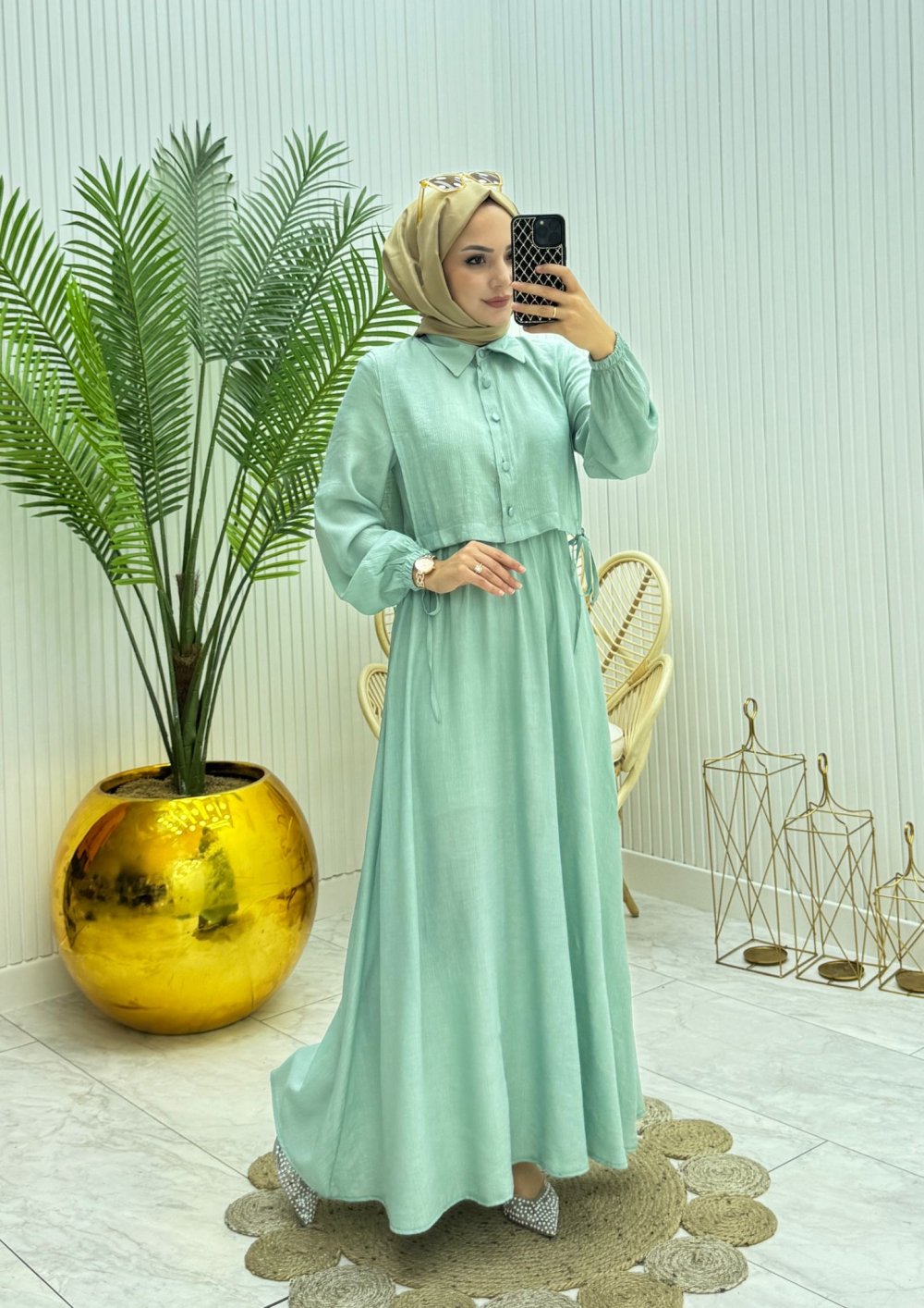 Seren Elbise Mint Yeşili  Mint Yeşili